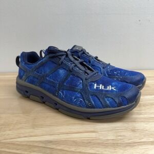 HUK Attack Performance Fishing Shoes Camo Blue Men's Size 9 Outdoors Hiking Camp